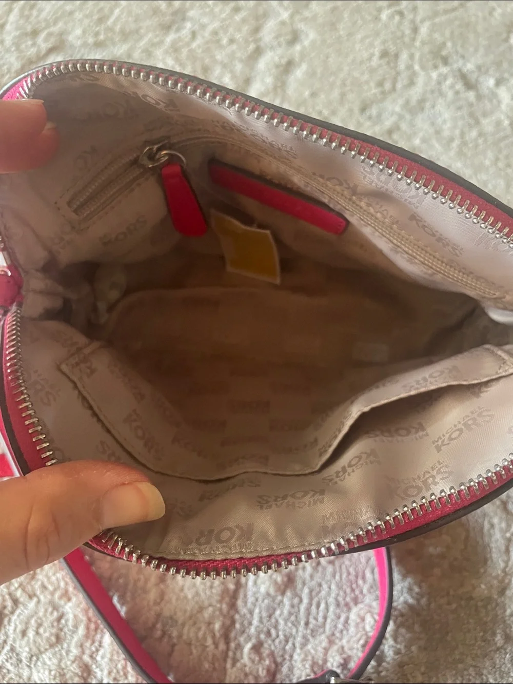 Michael Kors Pink Saffiano Crossbody Bag with Chain Strap